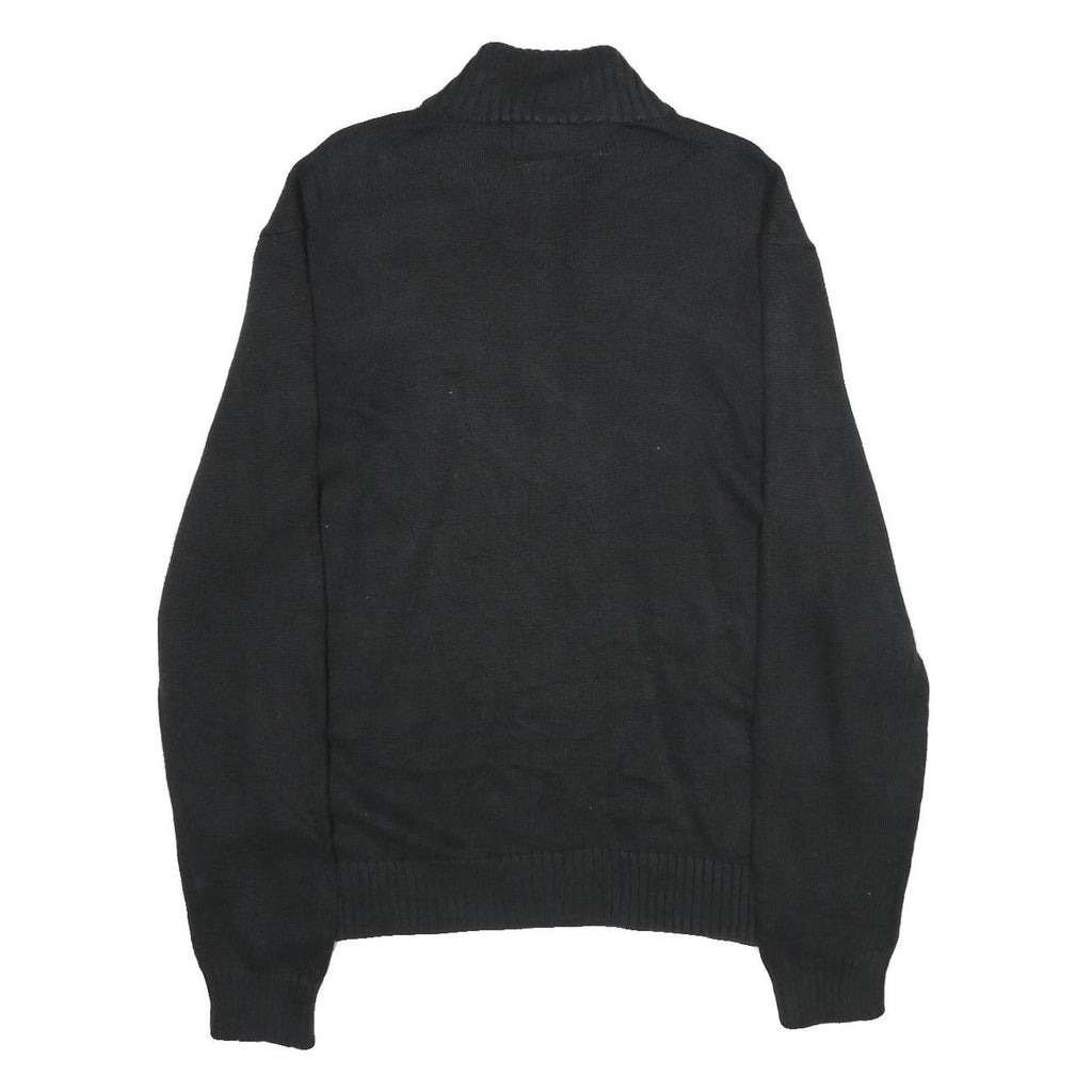 POLO RALPH LAUREN Mens Black Jumper Pullover Plain Crew Neck Basic Knit XL
