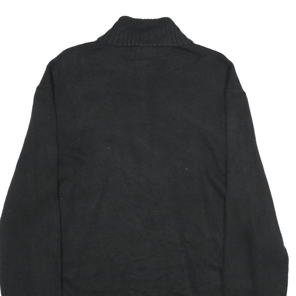 POLO RALPH LAUREN Mens Black Jumper Pullover Plain Crew Neck Basic Knit XL