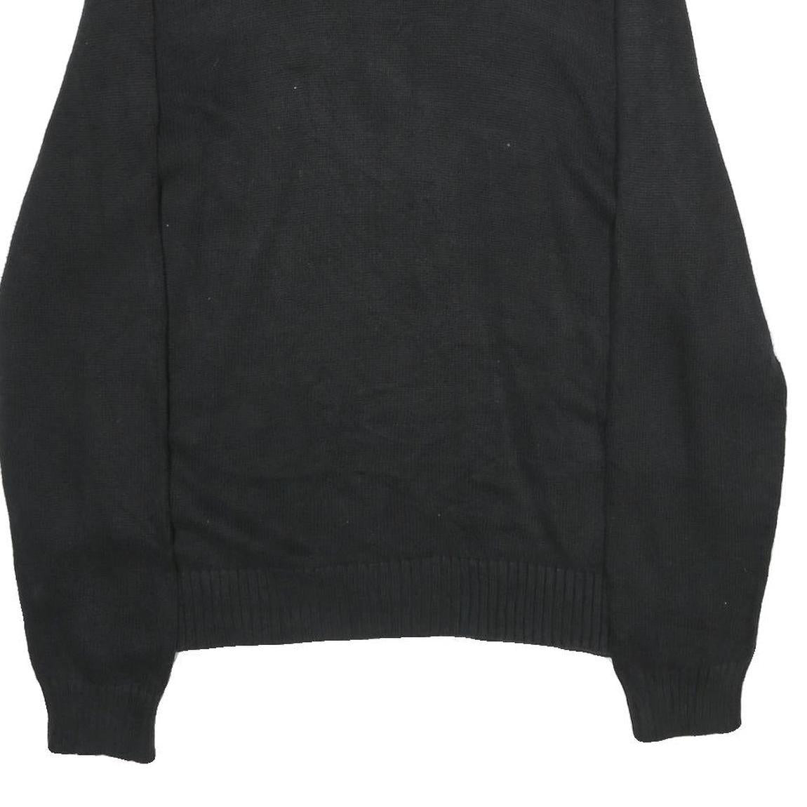 POLO RALPH LAUREN Mens Black Jumper Pullover Plain Crew Neck Basic Knit XL