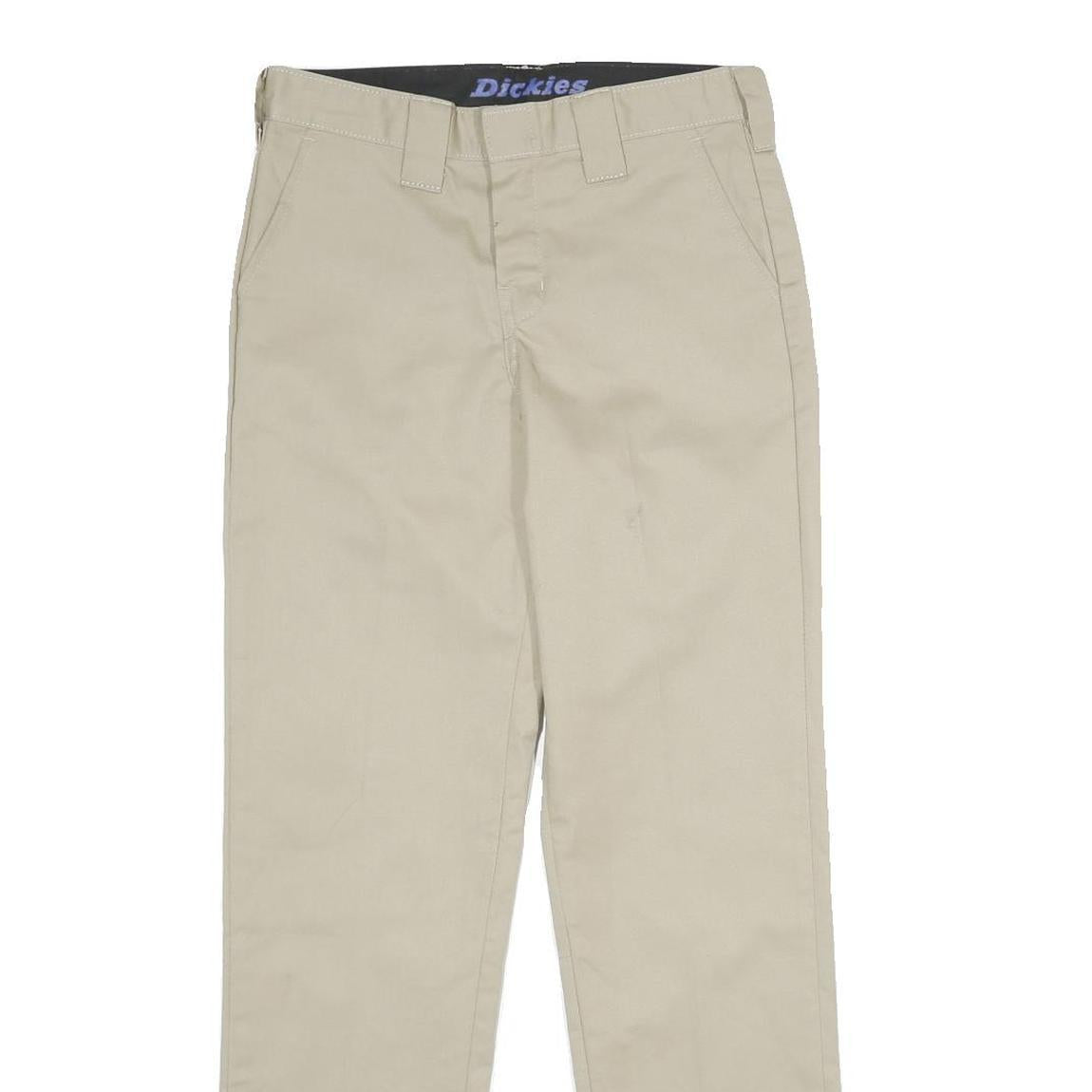 DICKIES Mens Polyester Blend Beige Regular Straight Trousers W28 L30 Workwear