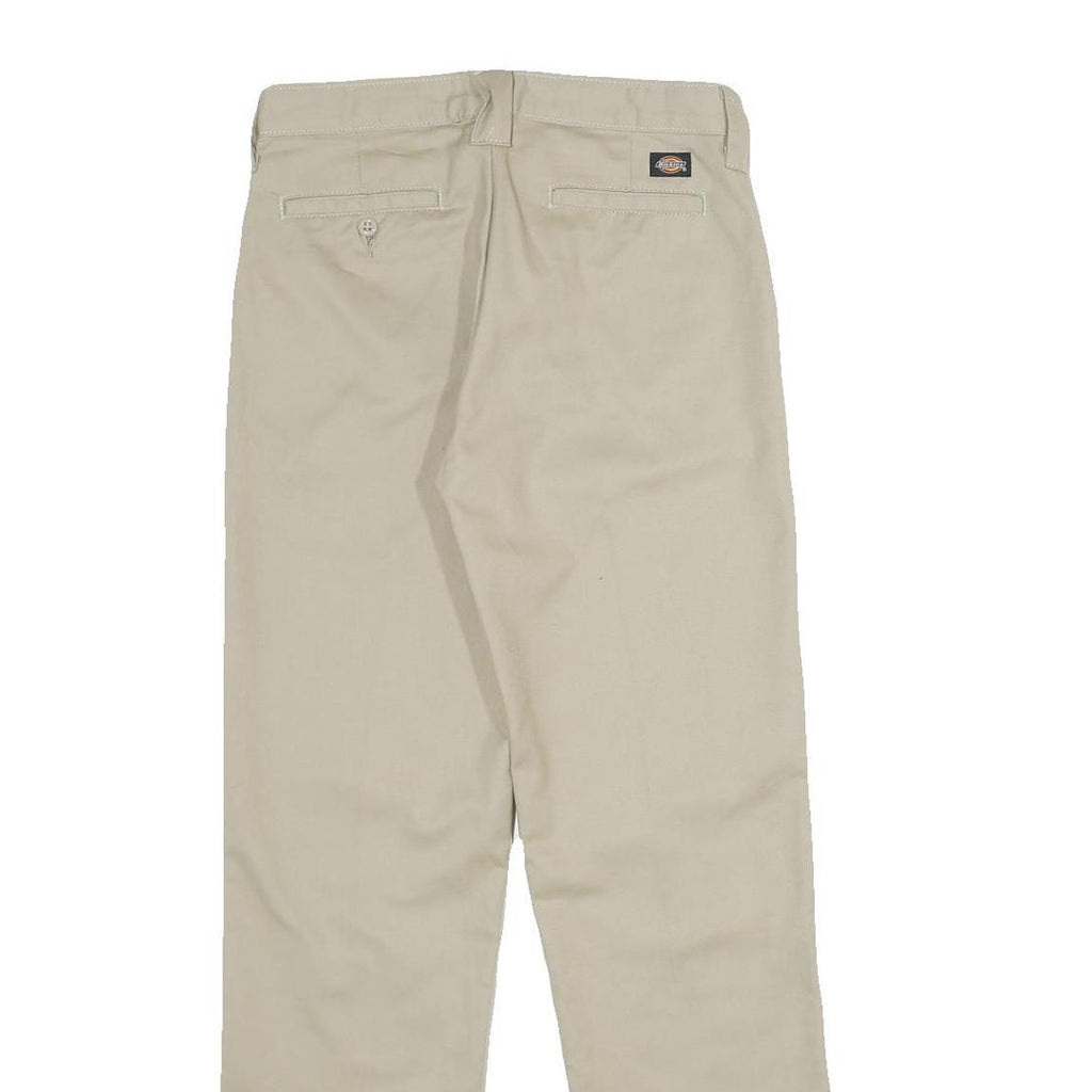 DICKIES Mens Polyester Blend Beige Regular Straight Trousers W28 L30 Workwear