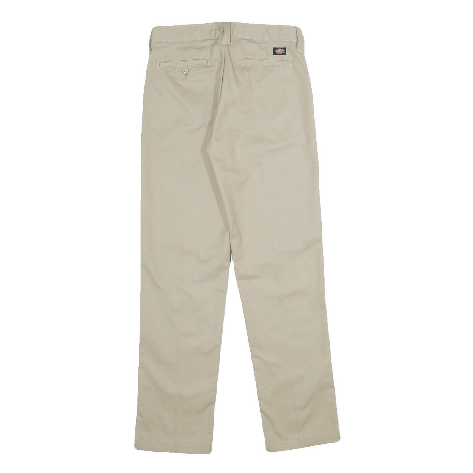 DICKIES Mens Polyester Blend Beige Regular Straight Trousers W28 L30 Workwear