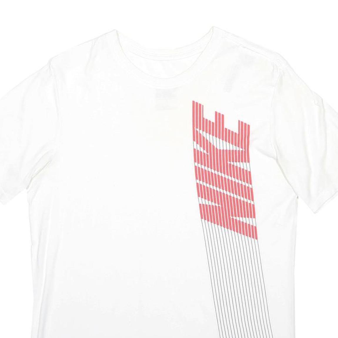 NIKE Mens White Red Graphic T-Shirt M Short Sleeve Crew Neck Casual Sporty