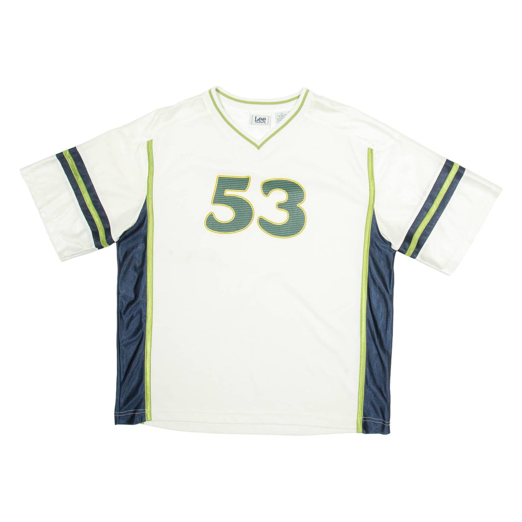 LEE 53 Mens Football Shirt Jersey White USA V-Neck XL