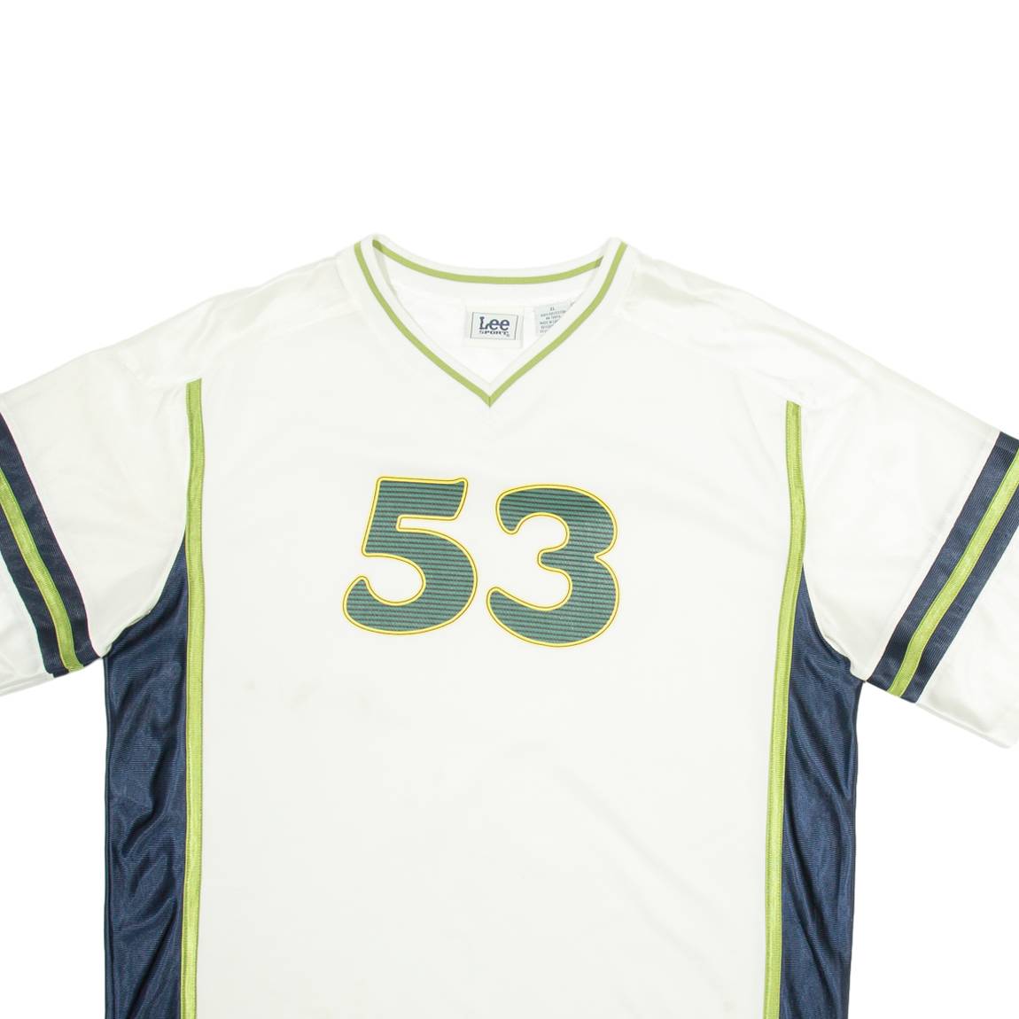 LEE 53 Mens Football Shirt Jersey White USA V-Neck XL
