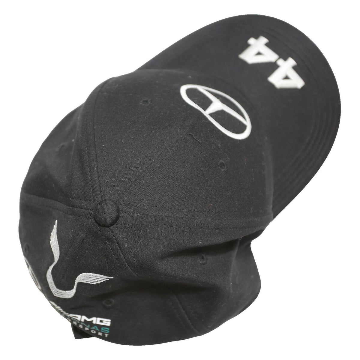 AMG PETRONAS MOTORSPORT Mens Black & White Baseball Cap Cotton Blend Canvas