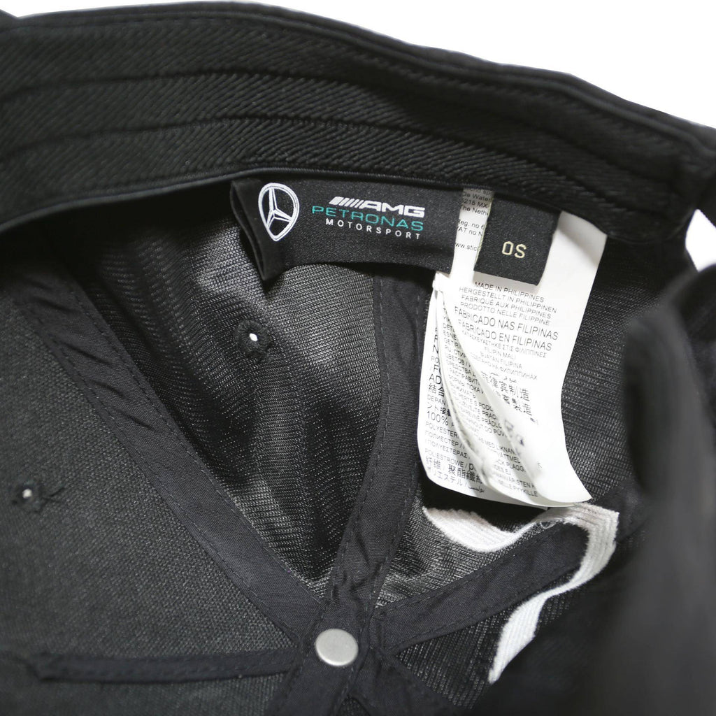 AMG PETRONAS MOTORSPORT Mens Black & White Baseball Cap Cotton Blend Canvas