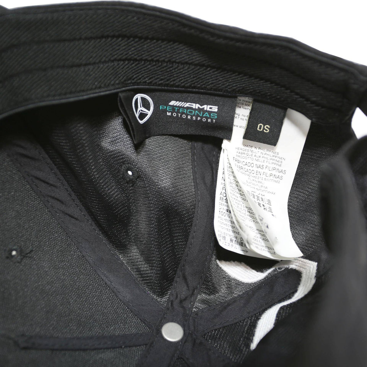 AMG PETRONAS MOTORSPORT Mens Black & White Baseball Cap Cotton Blend Canvas
