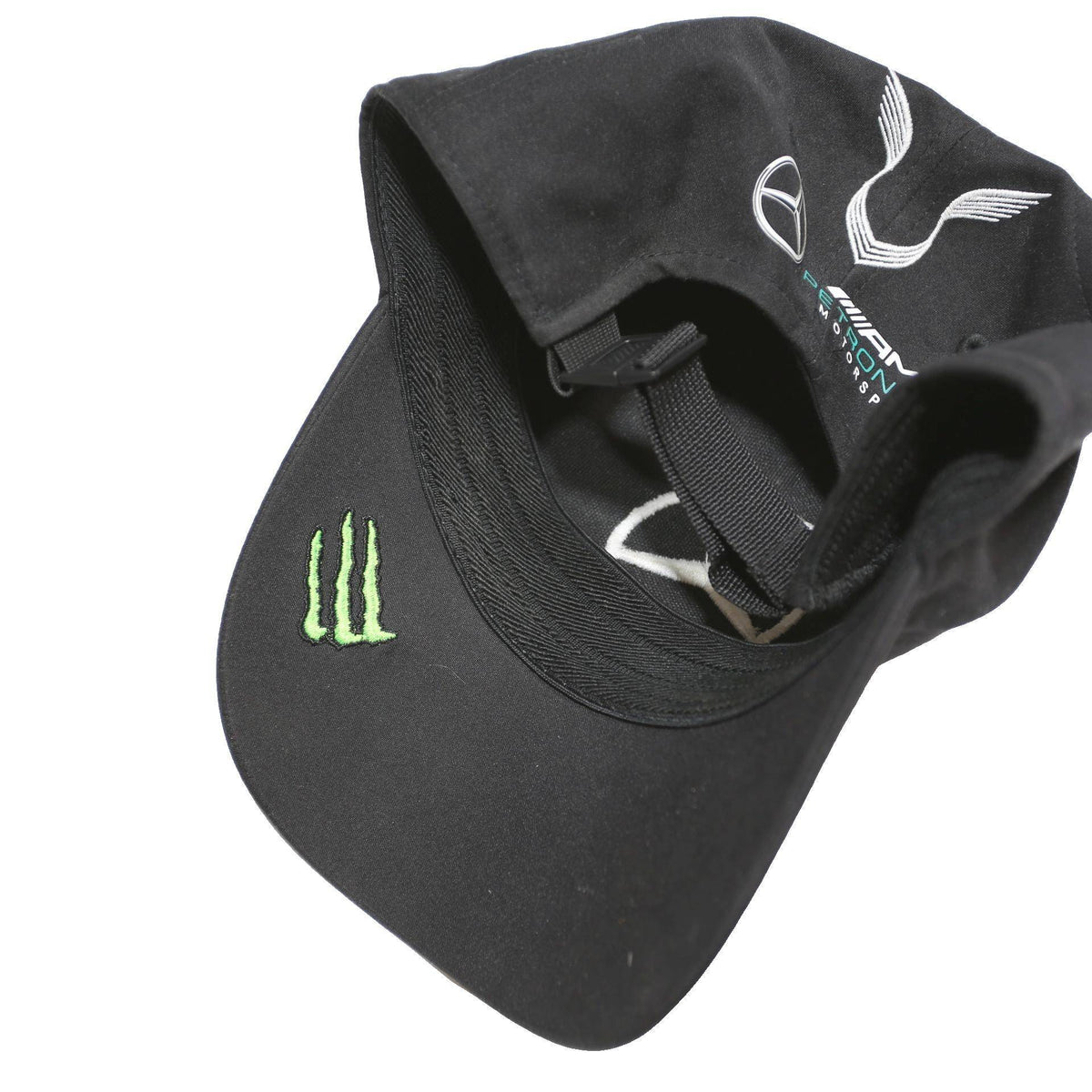 AMG PETRONAS MOTORSPORT Mens Black & White Baseball Cap Cotton Blend Canvas