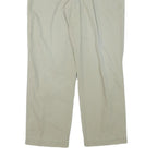 DOCKERS Mens Regular Fit Beige Cotton Blend Trousers W36 L31 Casual Zip