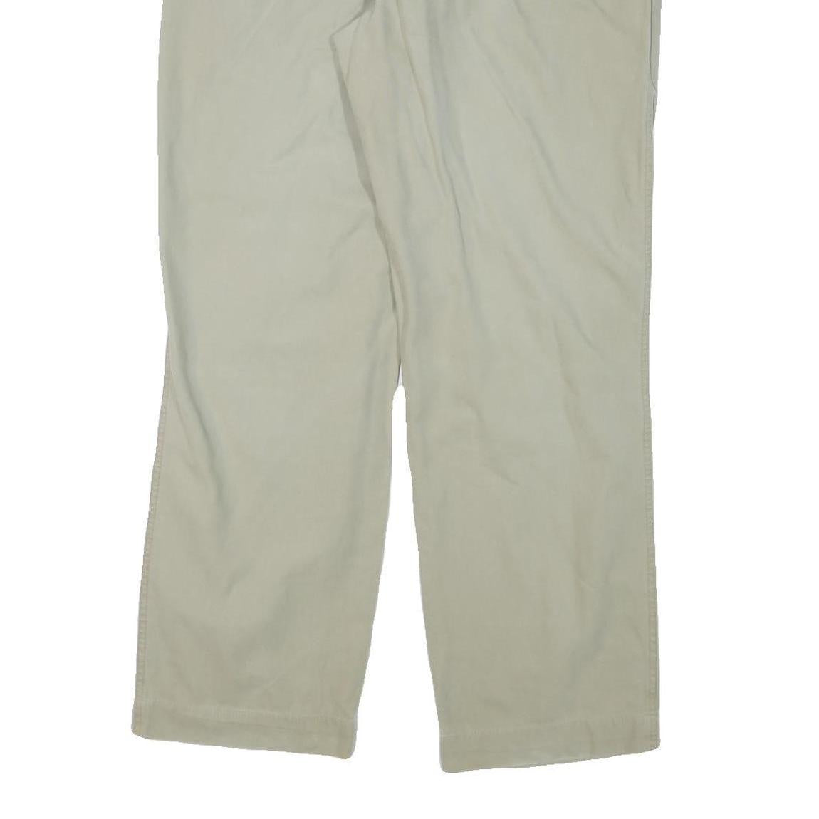 DOCKERS Mens Regular Fit Beige Cotton Blend Trousers W36 L31 Casual Zip