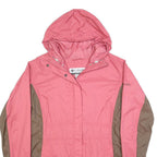 COLUMBIA Womens Pink & Brown Outdoor Jacket XL Nylon Colourblock Hooded Zip