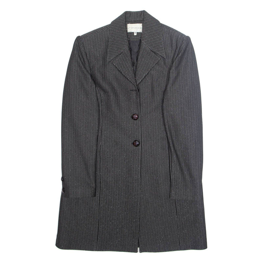 SINOE Womens Blazer Jacket Black Striped L