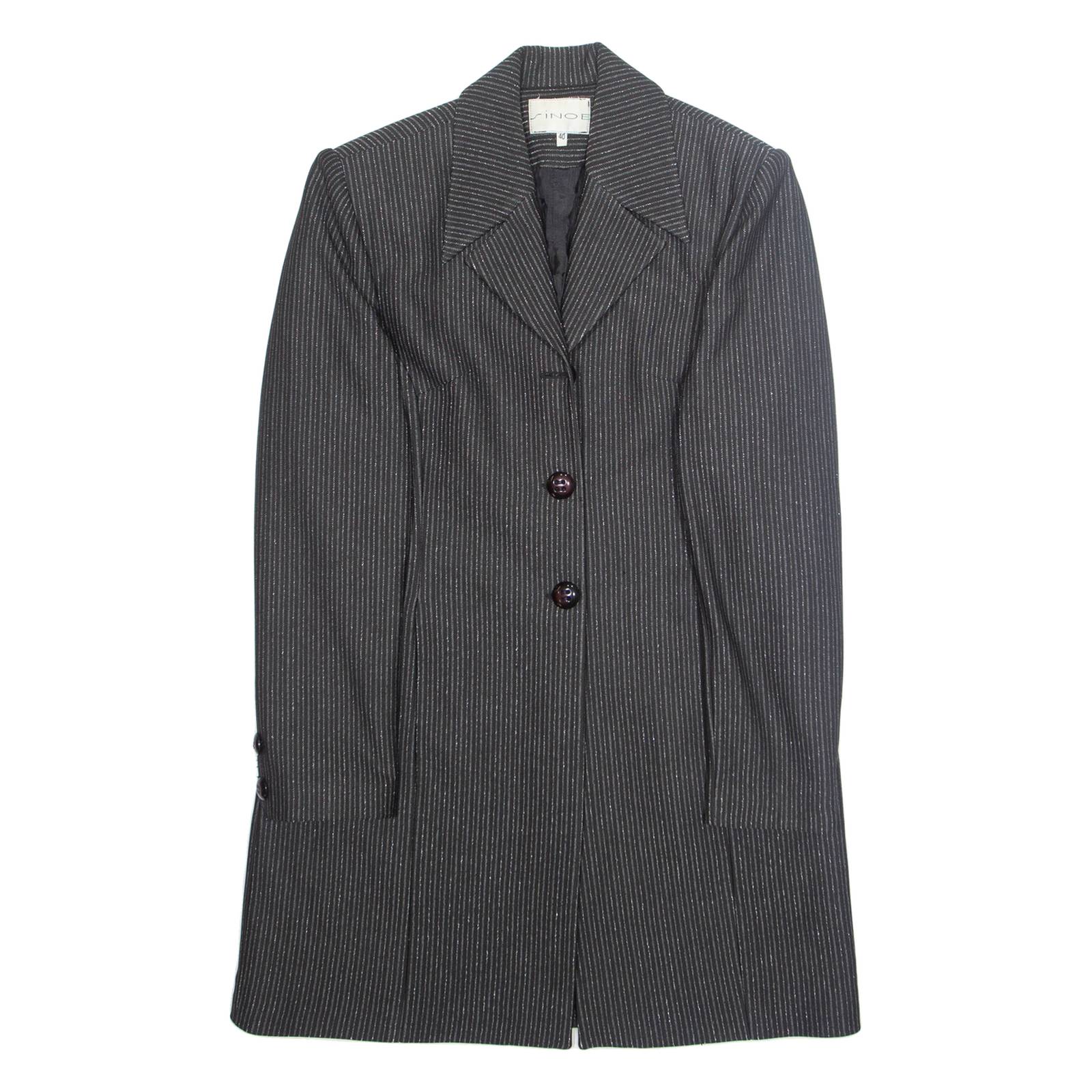 SINOE Womens Blazer Jacket Black Striped L