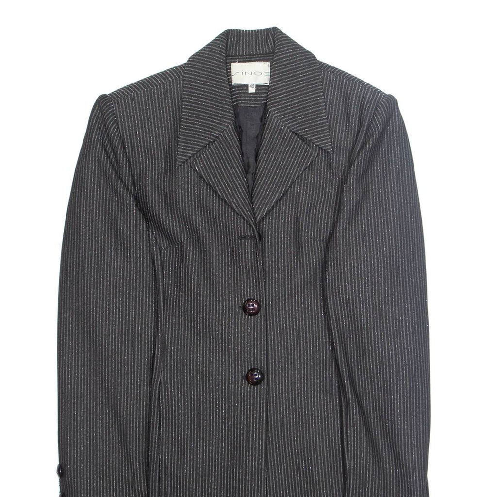 SINOE Womens Blazer Jacket Black Striped L