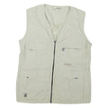 Mens Cream Outdoor Discovery Zip Jacket S Polyester Blend Lightweight Sleeveless
