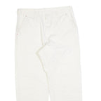 CARHARTT Mens Jeans White Regular Straight Denim W34 L28 Workwear Durable Zip