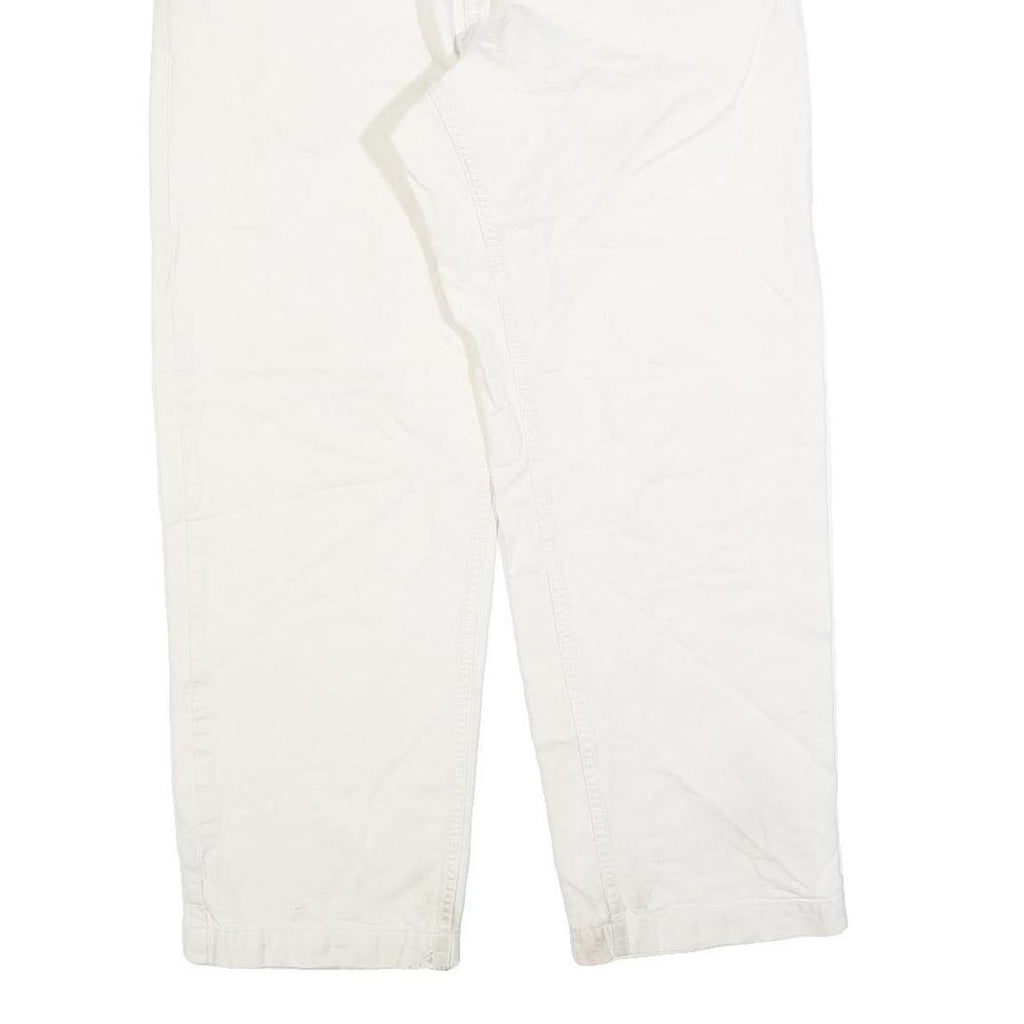 CARHARTT Mens Jeans White Regular Straight Denim W34 L28 Workwear Durable Zip