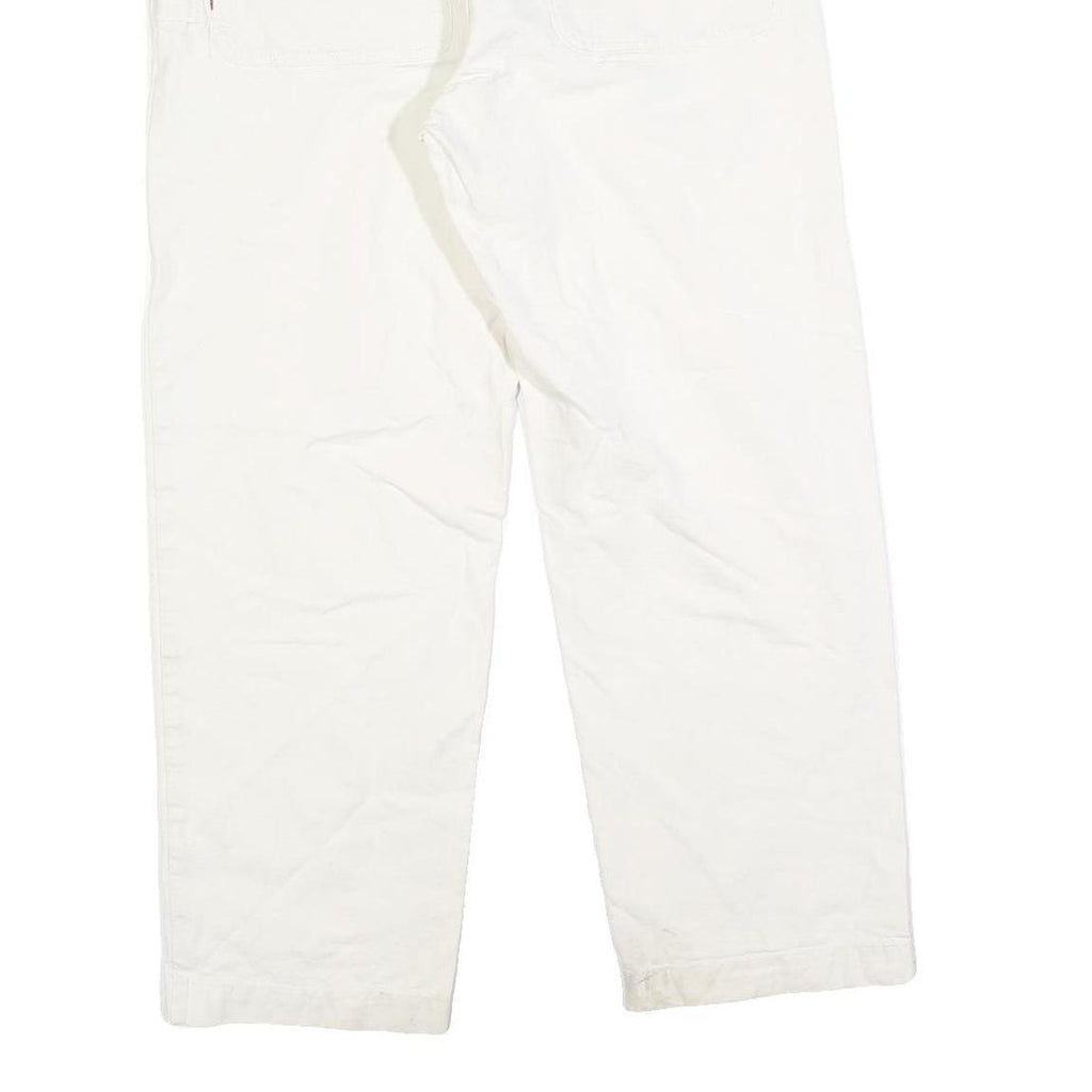 CARHARTT Mens Jeans White Regular Straight Denim W34 L28 Workwear Durable Zip