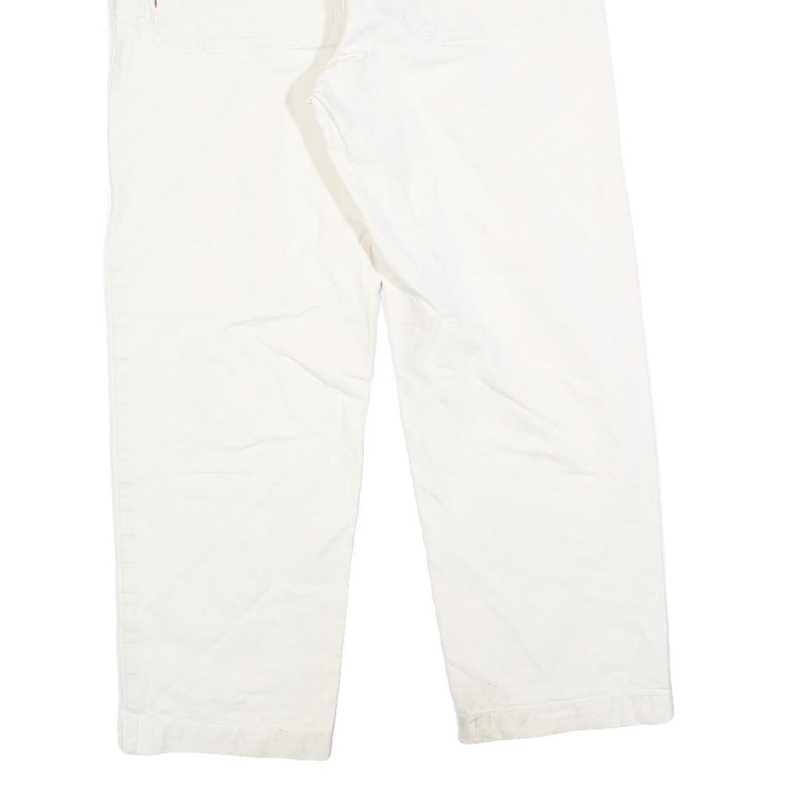 CARHARTT Mens Jeans White Regular Straight Denim W34 L28 Workwear Durable Zip