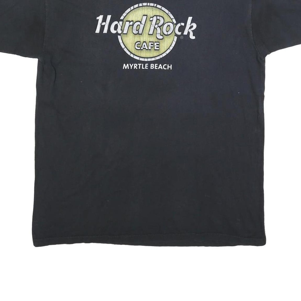 HARD ROCK CAFE Mens Black Myrtle Beach Graphic T-Shirt L Short Sleeve Crew Neck