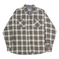 WRANGLER Mens Brown & White Check Shirt XL Cotton Casual Long Sleeve Button