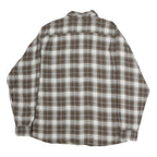 WRANGLER Mens Brown & White Check Shirt XL Cotton Casual Long Sleeve Button
