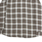 WRANGLER Mens Brown & White Check Shirt XL Cotton Casual Long Sleeve Button