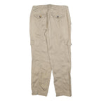 DIP Womens Beige Cotton Blend Regular Cargo Trousers W30 L28 Casual Utility Zip