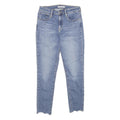 LEVI'S 721 High Rise Skinny Womens Jeans Blue Slim Denim W28 L27 Scalloped Hem