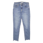 LEVI'S 721 High Rise Skinny Womens Jeans Blue Slim Denim W28 L27 Scalloped Hem