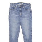 LEVI'S 721 High Rise Skinny Womens Jeans Blue Slim Denim W28 L27 Scalloped Hem