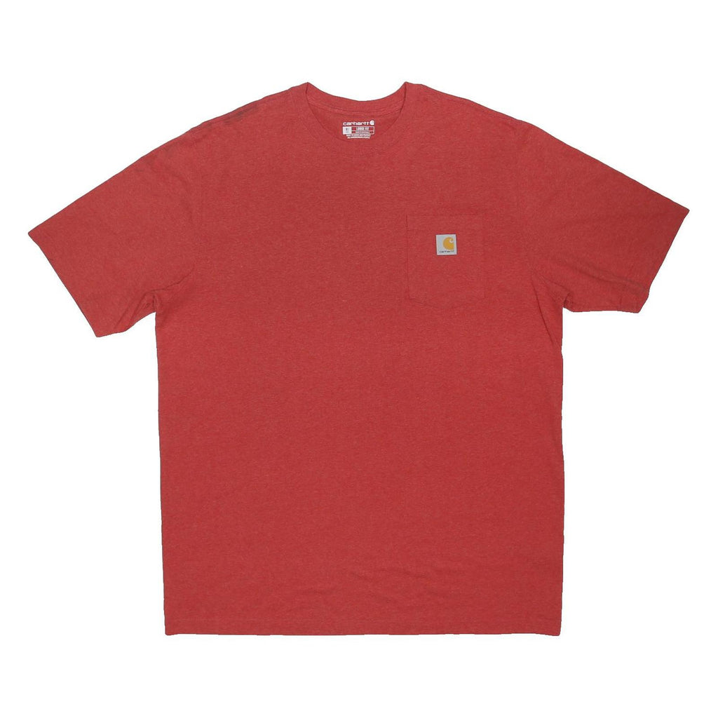CARHARTT Mens Red Pocket T-Shirt XL Short Sleeve Crew Neck Cotton Blend Casual