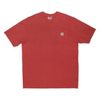 CARHARTT Mens Red Pocket T-Shirt XL Short Sleeve Crew Neck Cotton Blend Casual