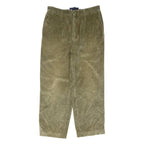 TOMMY HILFIGER Womens Corduroy Trousers Green Regular Tapered W32 L30