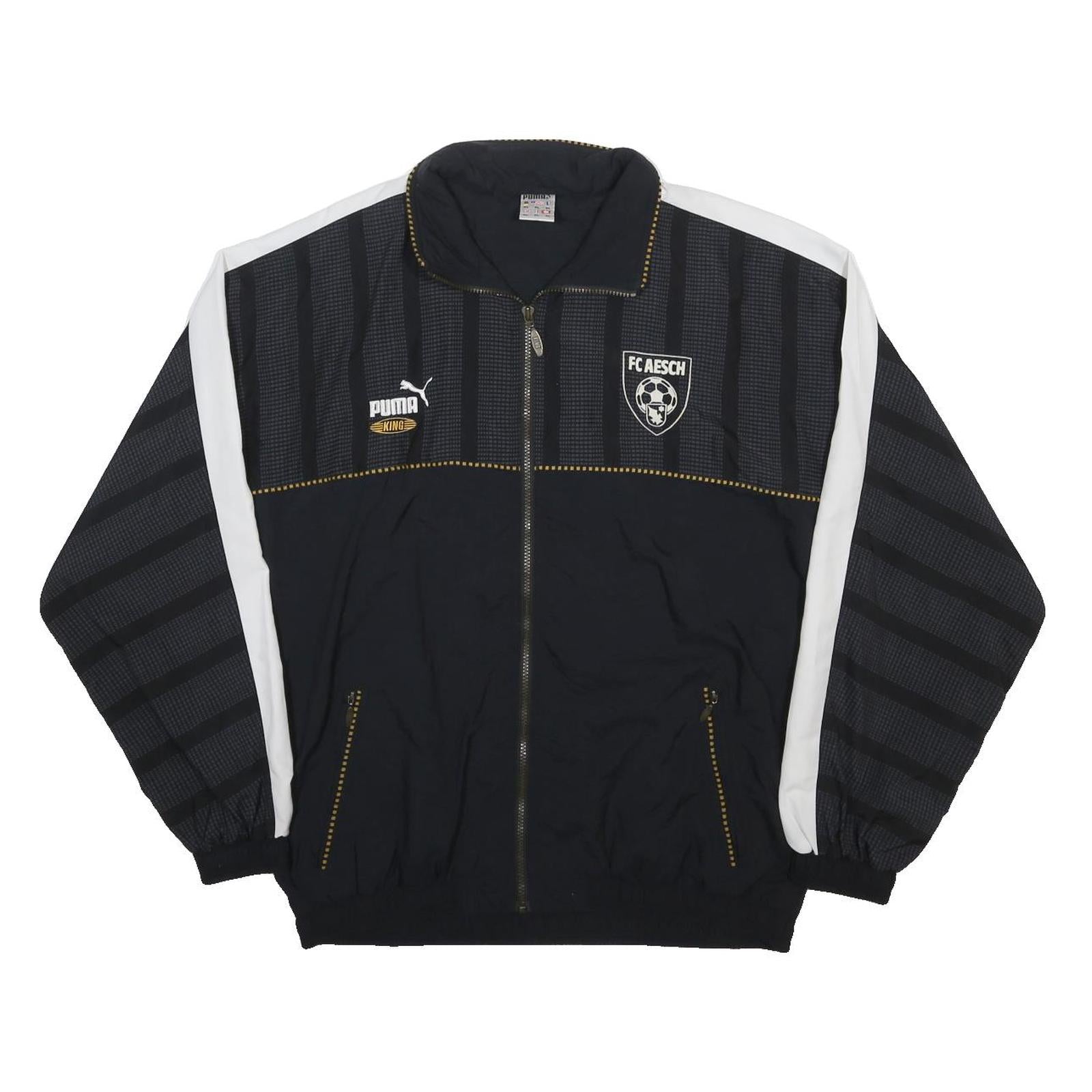 PUMA Mens Black & White FC Aesch Track Jacket XL Polyamide Plain Football
