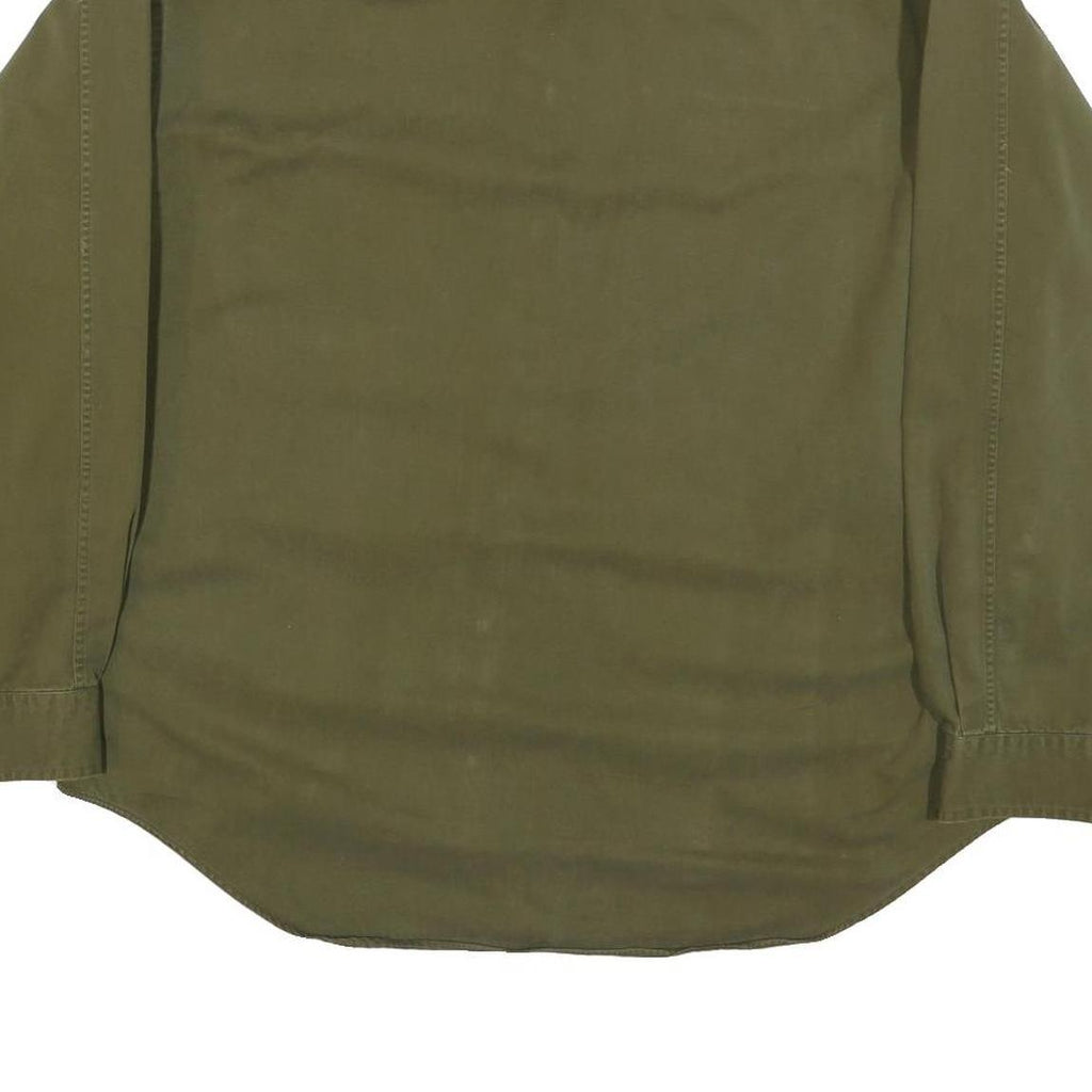 TOMMY HILFIGER Mens Green Long Sleeve Button Cotton Shirt L Casual Workwear