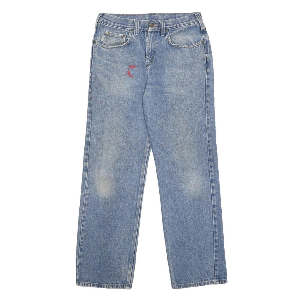 CARHARTT Mens Relaxed Blue Denim Jeans W32 L32 Casual Workwear Zip Closure