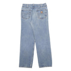 CARHARTT Mens Relaxed Blue Denim Jeans W32 L32 Casual Workwear Zip Closure