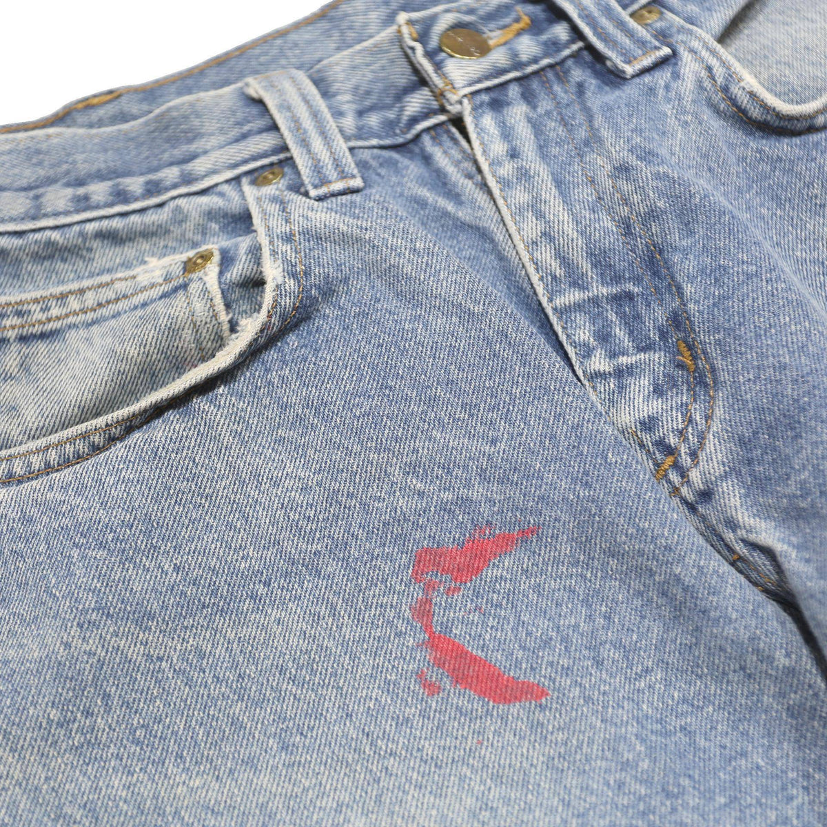 CARHARTT Mens Relaxed Blue Denim Jeans W32 L32 Casual Workwear Zip Closure
