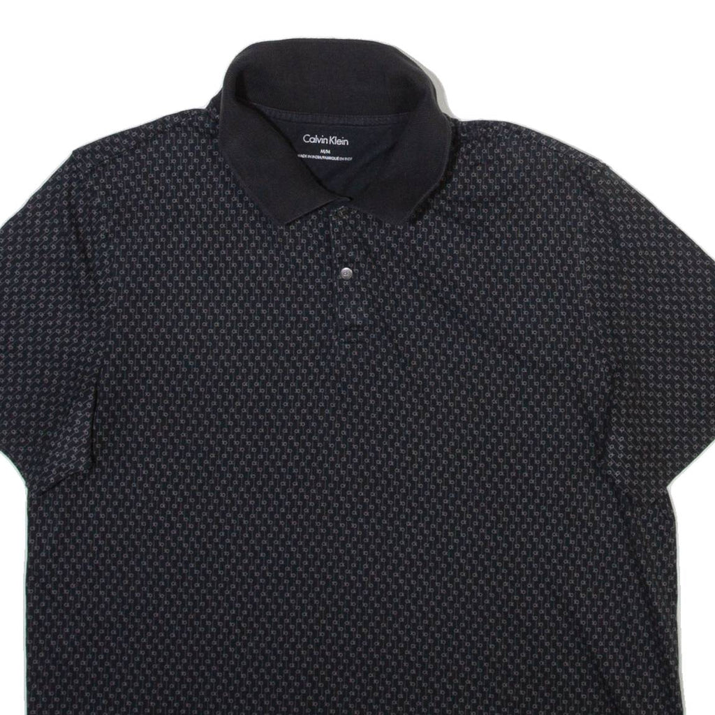 CALVIN KLEIN Mens Polo Shirt Black M