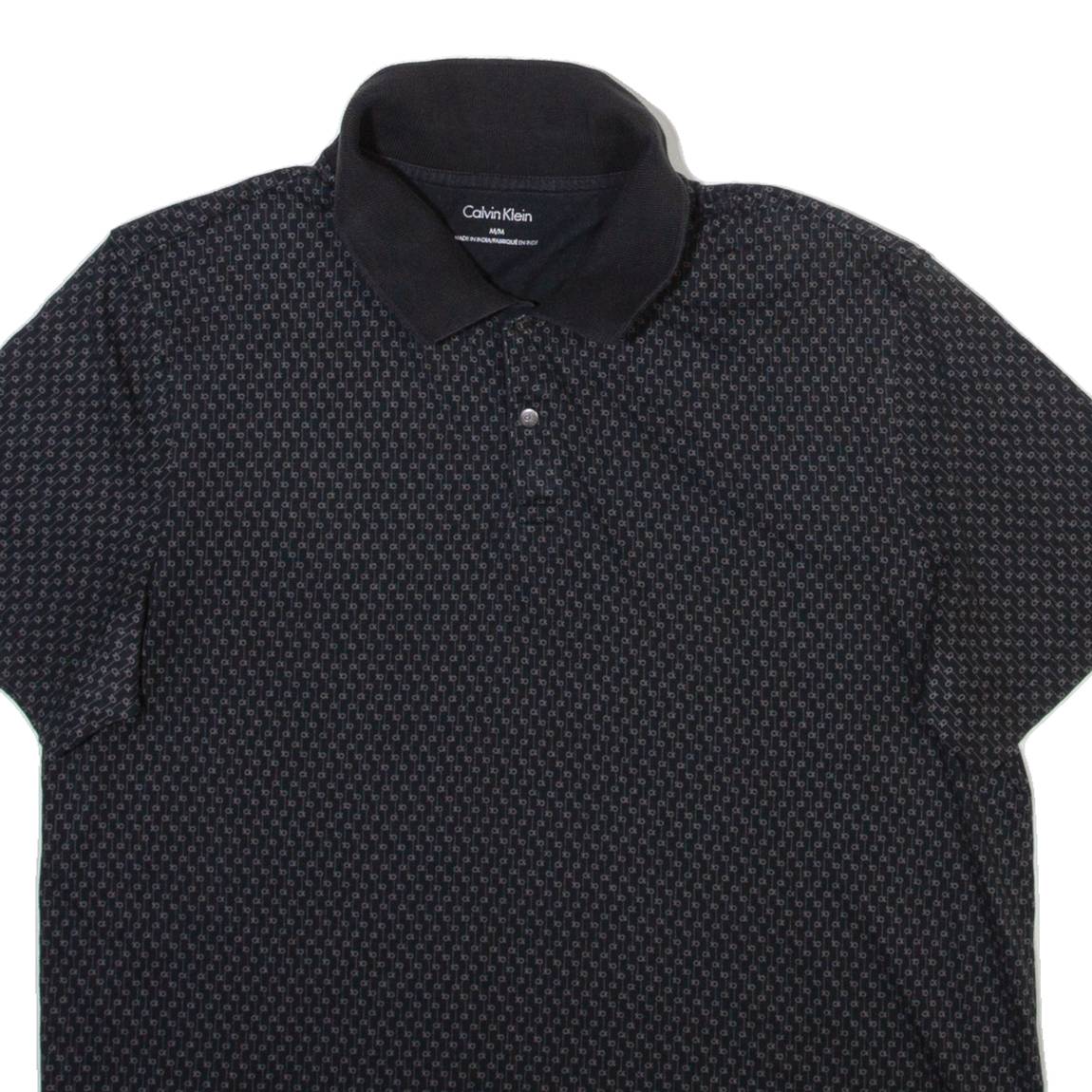 CALVIN KLEIN Mens Polo Shirt Black M