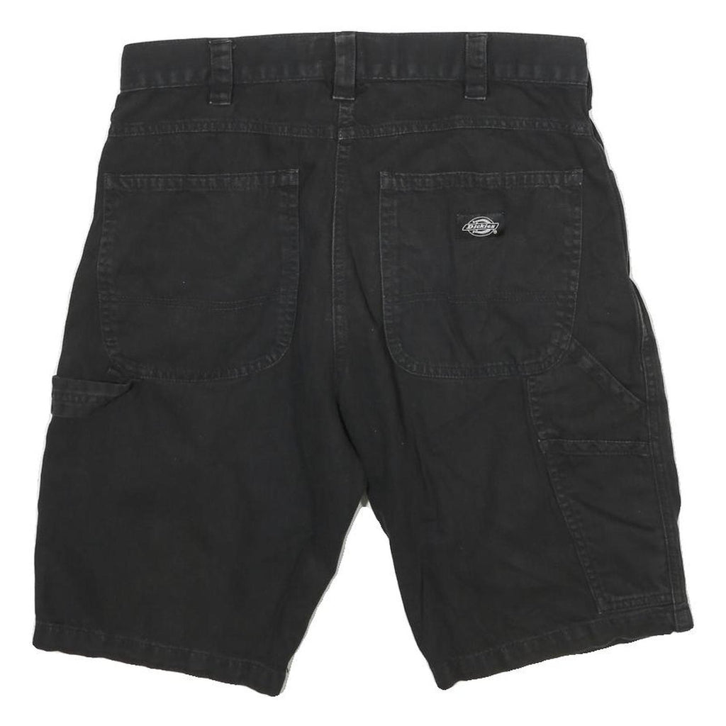 DICKIES Mens Black Casual Cotton Blend Cargo Shorts L W30 Workwear Style