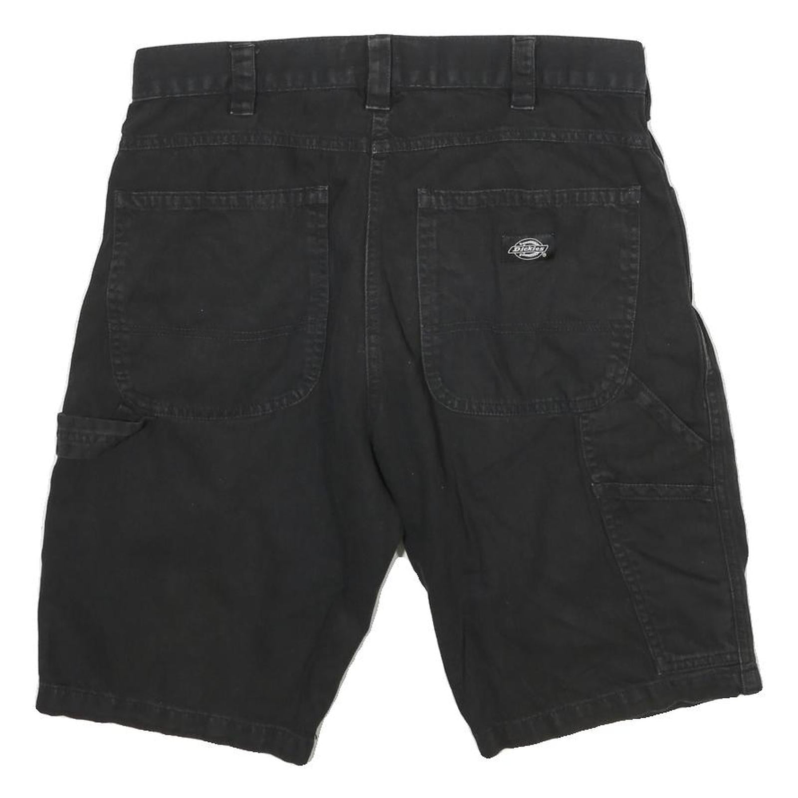 DICKIES Mens Black Casual Cotton Blend Cargo Shorts L W30 Workwear Style