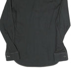 D&G Mens Black Cotton Blend Shirt S Designer Contrast Stitching Long Sleeve