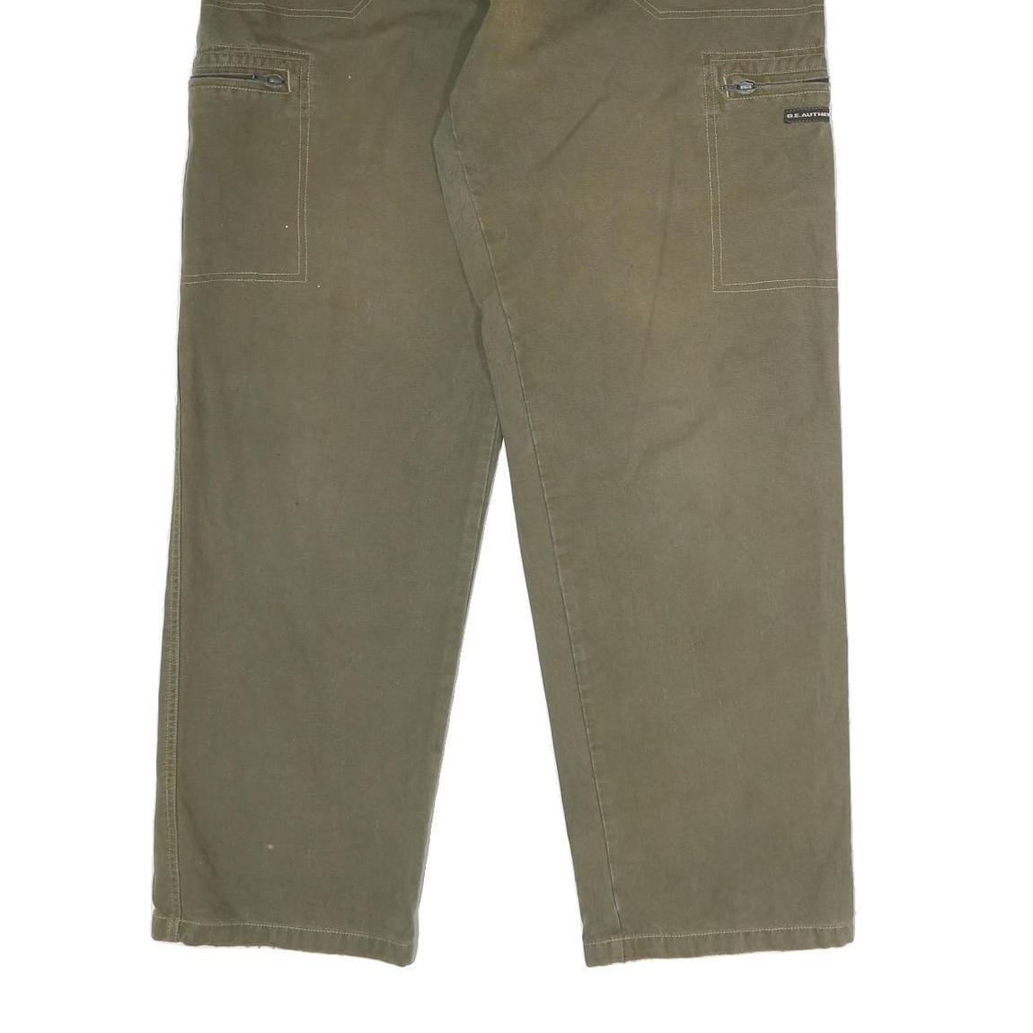 BE AUTHENTIC Mens Regular Fit Green Denim Regular Leg Cotton Blend W36 L31