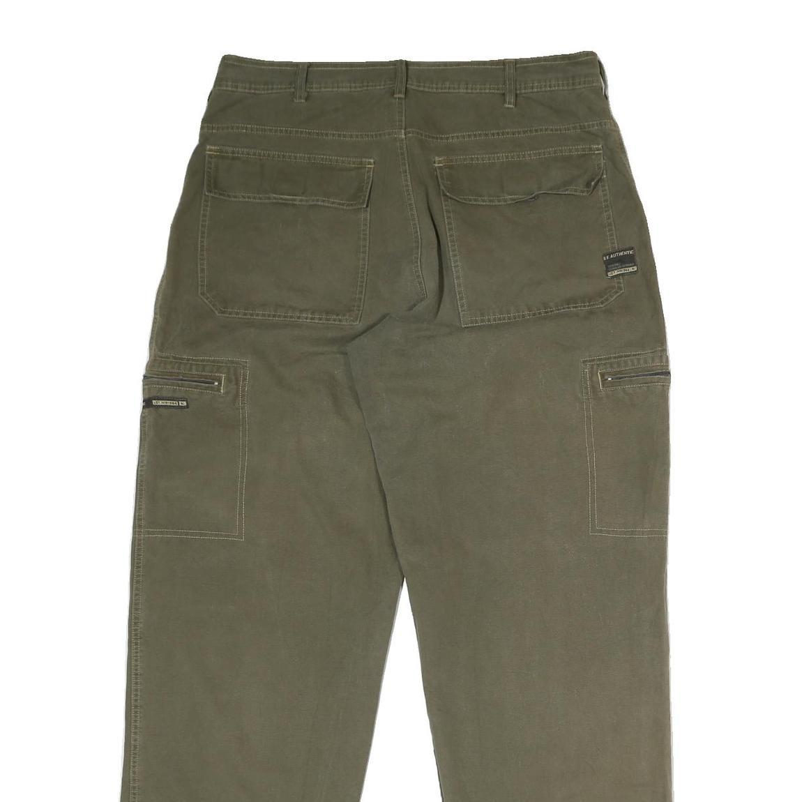 BE AUTHENTIC Mens Regular Fit Green Denim Regular Leg Cotton Blend W36 L31