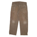 DICKIES Mens Cotton Blend Brown Regular Leg Trousers W36 L30 Workwear Zip