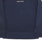 HOLLISTER Mens Navy Blue Crew Neck S Cotton Blend Sweatshirt Striped Sleeve