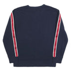 HOLLISTER Mens Navy Blue Crew Neck S Cotton Blend Sweatshirt Striped Sleeve
